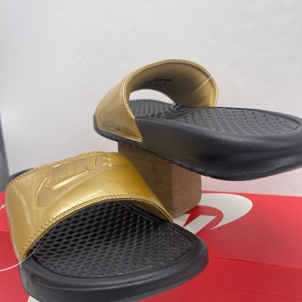 Nike WMNS Black and Gold Slide Sandals - Picture 9 of 16